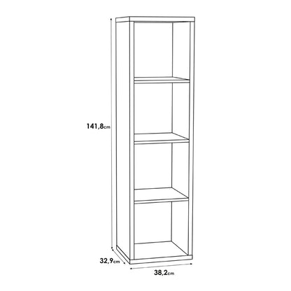 Mauro Tall Narrow Bookcase in Matt White