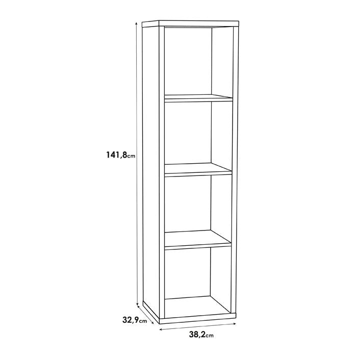 Mauro Tall Narrow Bookcase in Matt White