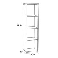 Mauro Tall Narrow Bookcase in Matt White - Furniture One Shop