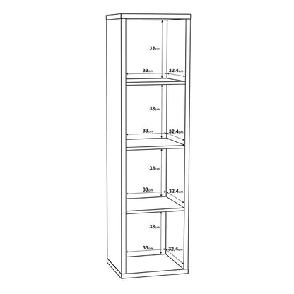 Mauro Tall Narrow Bookcase in Matt White