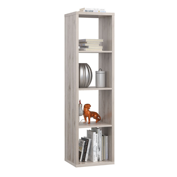 Mauro Tall Narrow Bookcase in Sand Oak