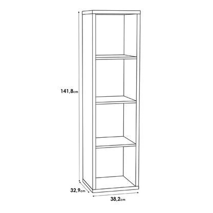 Mauro Tall Narrow Bookcase in Sand Oak