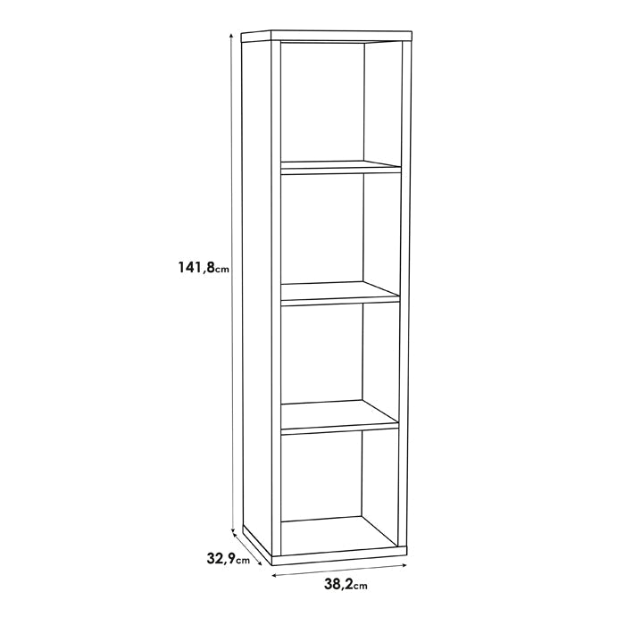 Mauro Tall Narrow Bookcase in Sand Oak