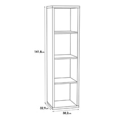 Mauro Tall Narrow Bookcase in Sand Oak - Furniture One Shop