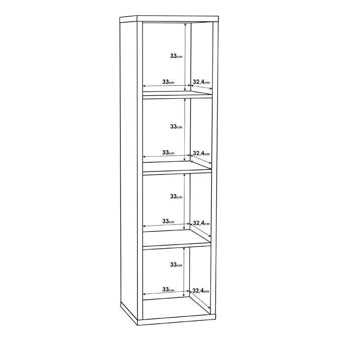 Mauro Tall Narrow Bookcase in Sand Oak