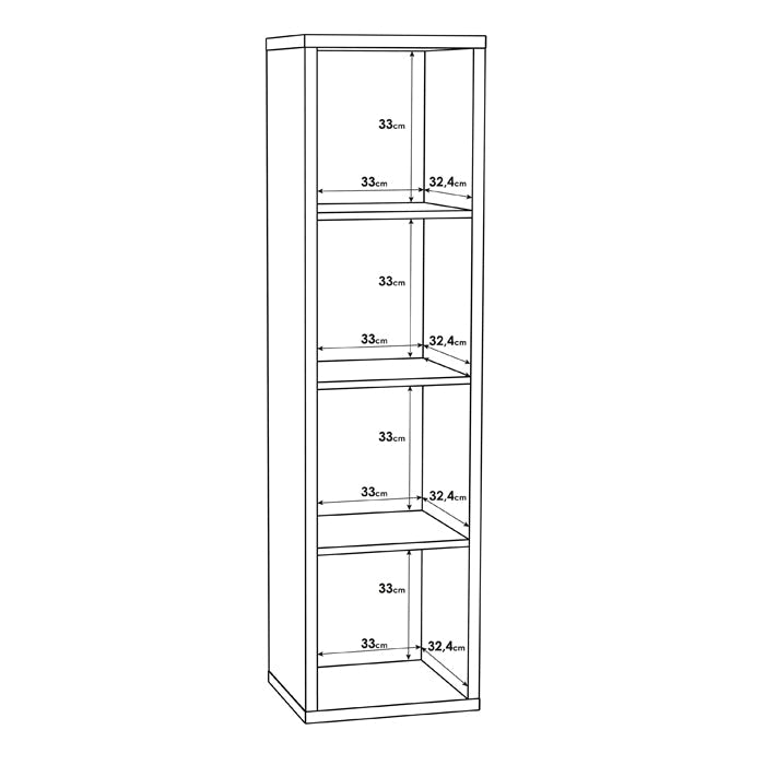 Mauro Tall Narrow Bookcase in Sand Oak