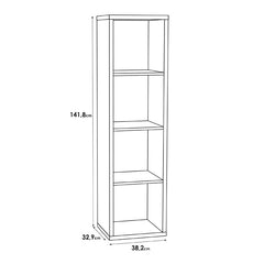 Mauro Tall Narrow Bookcase in Sonoma Oak - Furniture One Shop