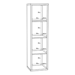 Mauro Tall Narrow Bookcase in Sonoma Oak - Furniture One Shop