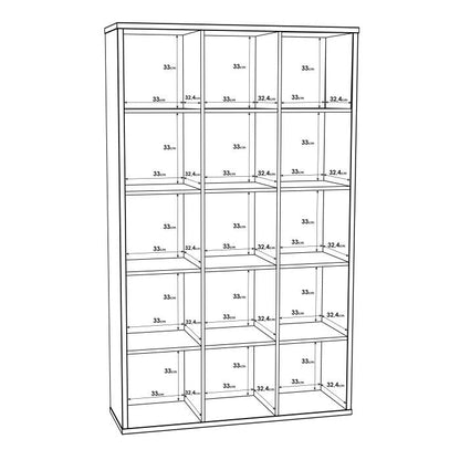 Mauro Tall Wide 3x5 Bookcase in Concrete Grey