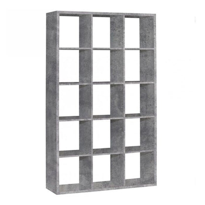 Mauro Tall Wide 3x5 Bookcase in Concrete Grey