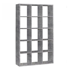 Mauro Tall Wide 3x5 Bookcase in Concrete Grey - Furniture One Shop