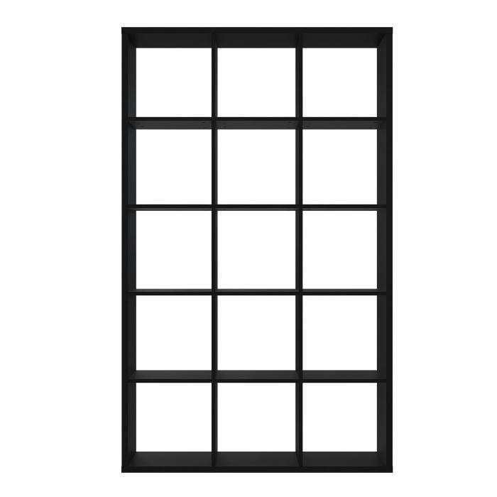 Mauro Tall Wide 3x5 Bookcase in Matt Black