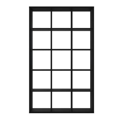 Mauro Tall Wide 3x5 Bookcase in Matt Black