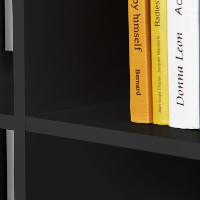 Mauro Tall Wide 3x5 Bookcase in Matt Black