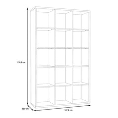 Mauro Tall Wide 3x5 Bookcase in Matt Black - Furniture One Shop