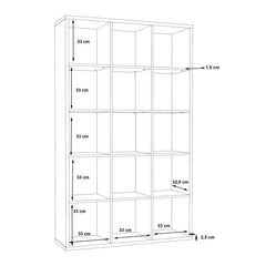 Mauro Tall Wide 3x5 Bookcase in Matt Black - Furniture One Shop