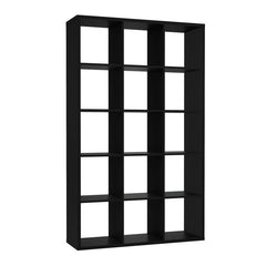 Mauro Tall Wide 3x5 Bookcase in Matt Black - Furniture One Shop