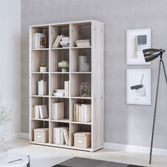 Mauro Tall Wide 3x5 Bookcase in Sand Oak - Furniture One Shop