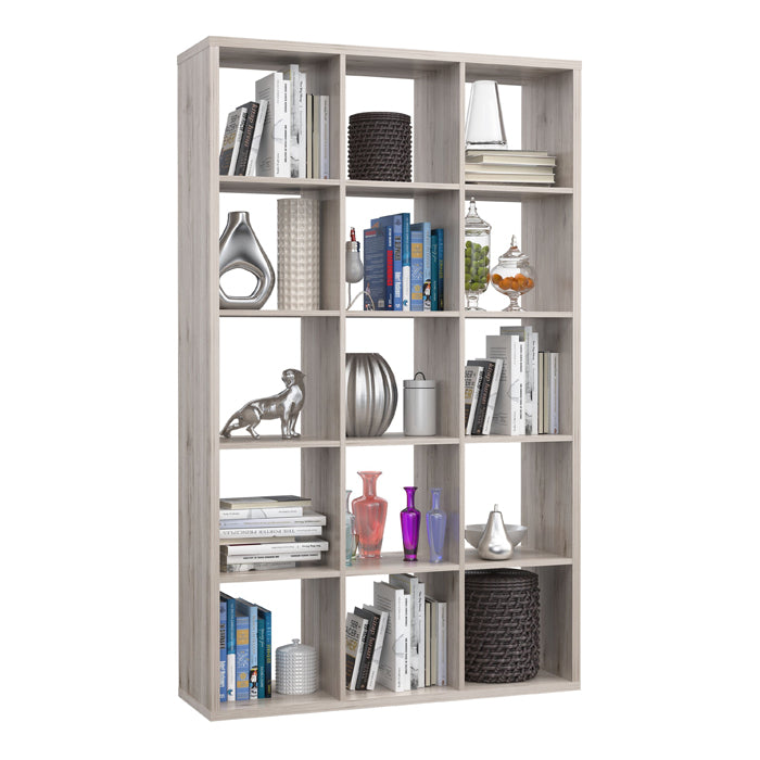 Mauro Tall Wide 3x5 Bookcase in Sand Oak