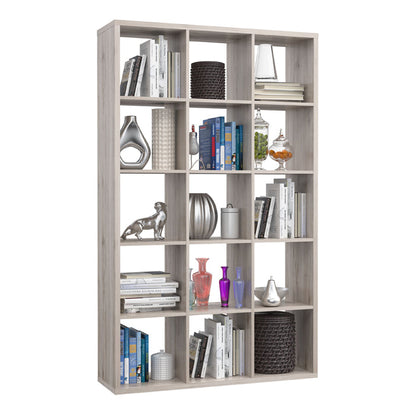 Mauro Tall Wide 3x5 Bookcase in Sand Oak