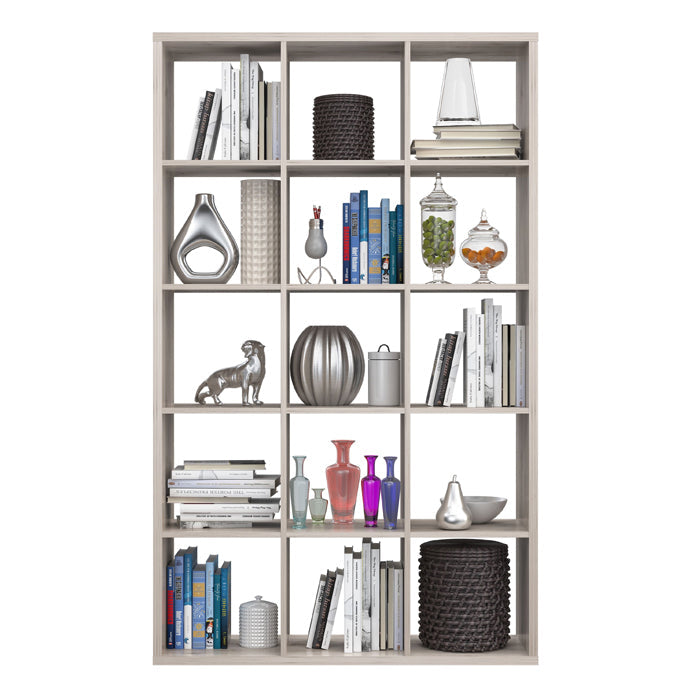 Mauro Tall Wide 3x5 Bookcase in Sand Oak