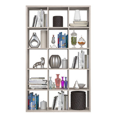 Mauro Tall Wide 3x5 Bookcase in Sand Oak - Furniture One Shop