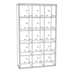 Mauro Tall Wide 3x5 Bookcase in Sand Oak - Furniture One Shop