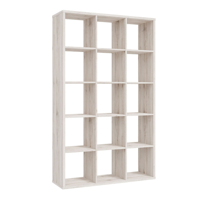 Mauro Tall Wide 3x5 Bookcase in Sand Oak