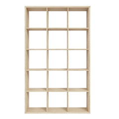 Mauro Tall Wide 3x5 Bookcase in Sonoma Oak - Furniture One Shop