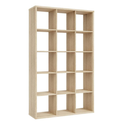 Mauro Tall Wide 3x5 Bookcase in Sonoma Oak