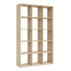 Mauro Tall Wide 3x5 Bookcase in Sonoma Oak - Furniture One Shop