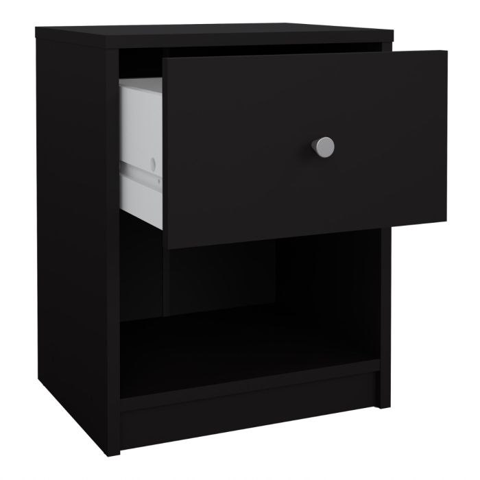 May Bedside 1 Drawer in Black - UK