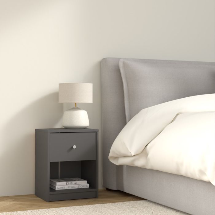 May Bedside 1 Drawer in Grey - UK