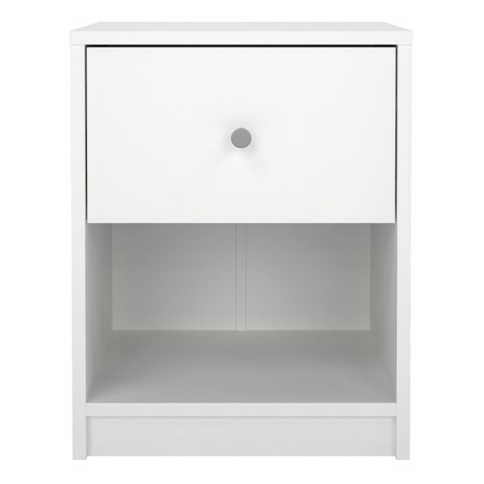 May Bedside 1 Drawer in White - UK