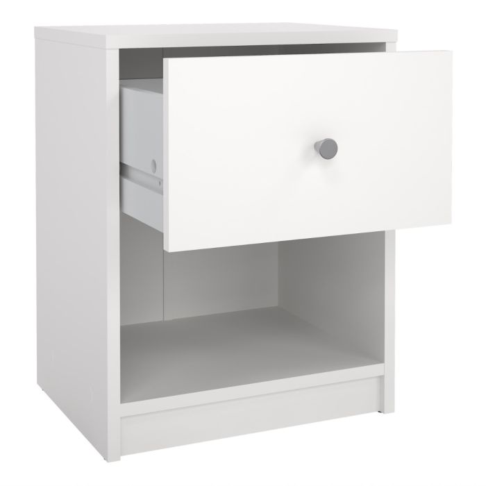 May Bedside 1 Drawer in White - UK