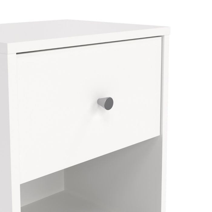 May Bedside 1 Drawer in White - UK