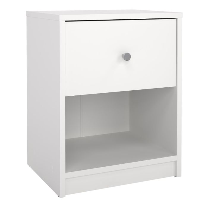 May Bedside 1 Drawer in White - UK