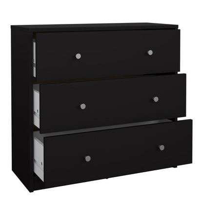 May Chest of 3 Drawers in Black - UK