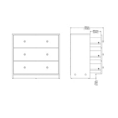 May Chest of 3 Drawers in Black - UK - Furniture One Shop