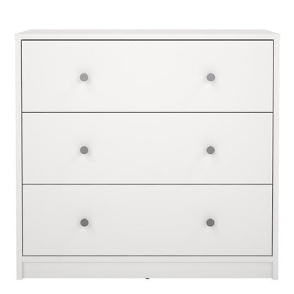 May Wooden Chest of 3 Drawers in White
