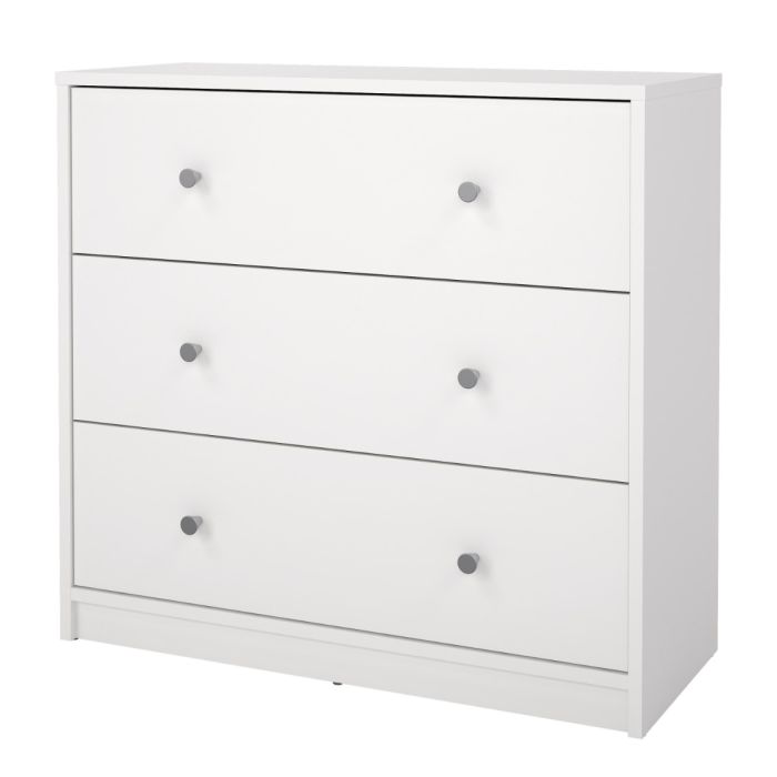 May Wooden Chest of 3 Drawers in White