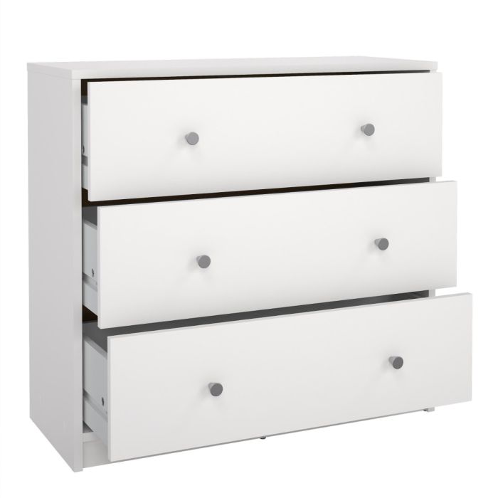 May Wooden Chest of 3 Drawers in White