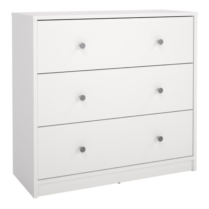 May Wooden Chest of 3 Drawers in White