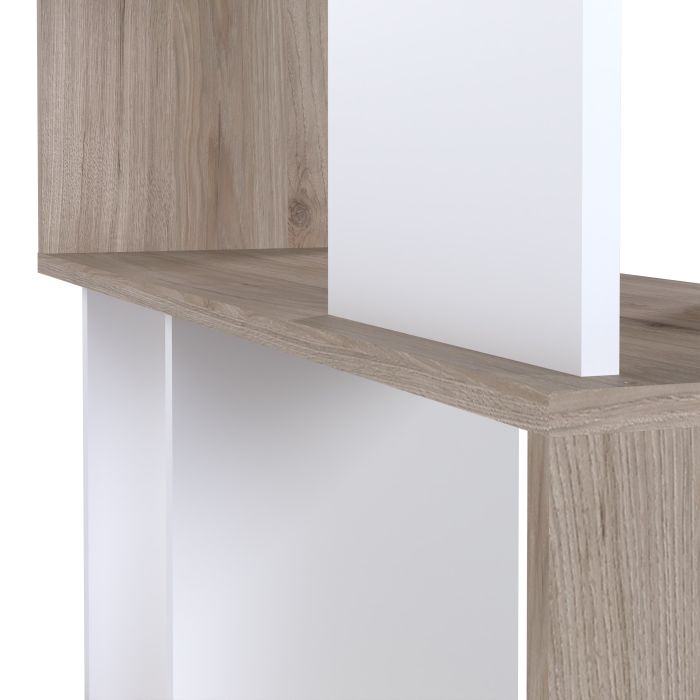 Maze Open Bookcase 4 Shelves in Jackson Hickory Oak and White - UK