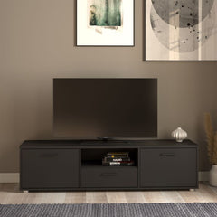 Media TV-unit with 2 doors 1 drawer 147 cm Black - UK - Furniture One Shop