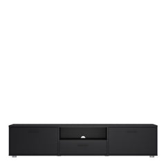 Media TV-unit with 2 doors 1 drawer 177 cm Black - UK