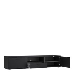 Media TV-unit with 2 doors 1 drawer 177 cm Black - UK