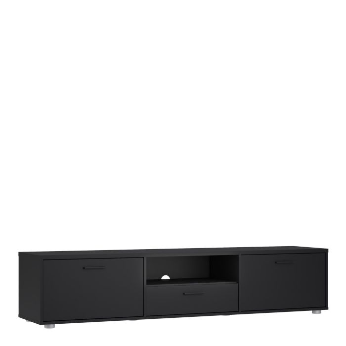 Media TV-unit with 2 doors 1 drawer 177 cm Black - UK