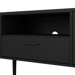 Media TV-Unit with 2 Doors 1 Drawer in Black - UK