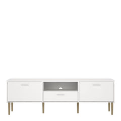Media TV-Unit with 2 Doors 1 Drawer in White - UK